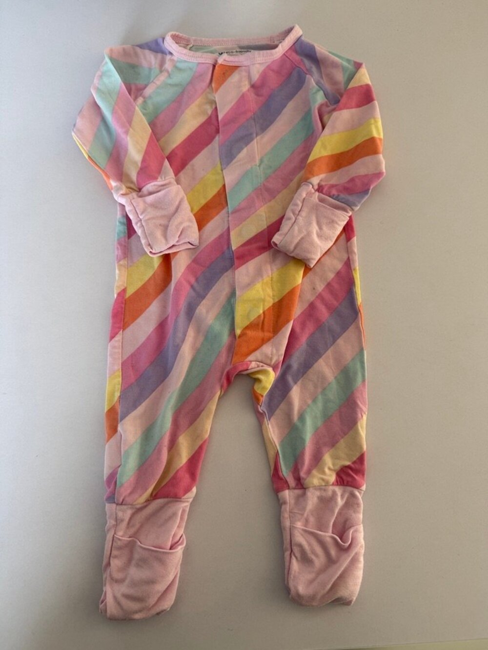 Magnetic Me Candy Stripe Modal Magnetic Footie Sleeper 0–3 Months